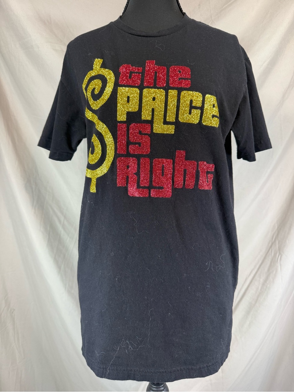 The Price Is Right Glitter Split Logo Graphic Tee Black - Size Medium